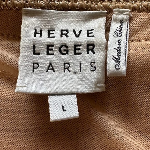 Hervé Leger Woven Metallic One-Shoulder Gown Size L - Picture 8 of 10